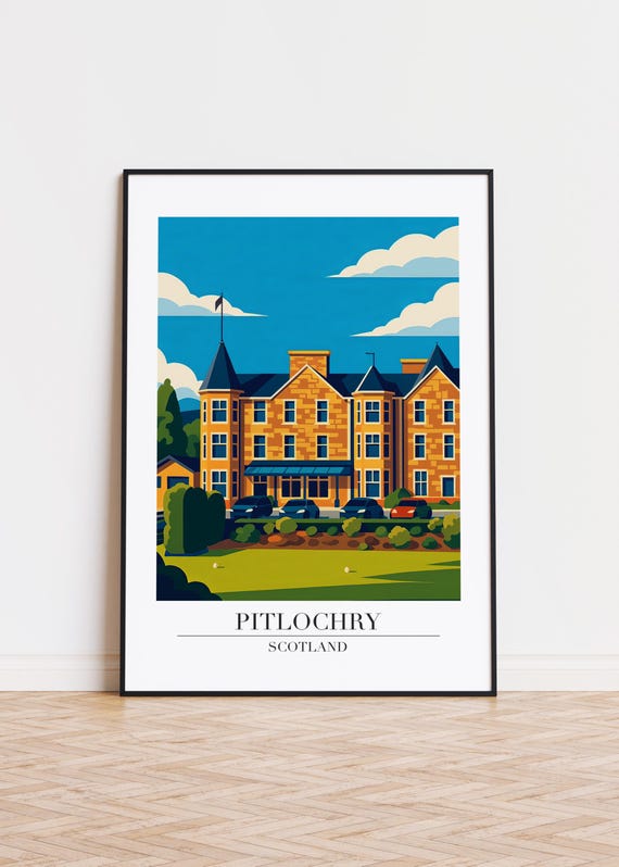 Pitlochry Scotland Poster Modern City Art Print