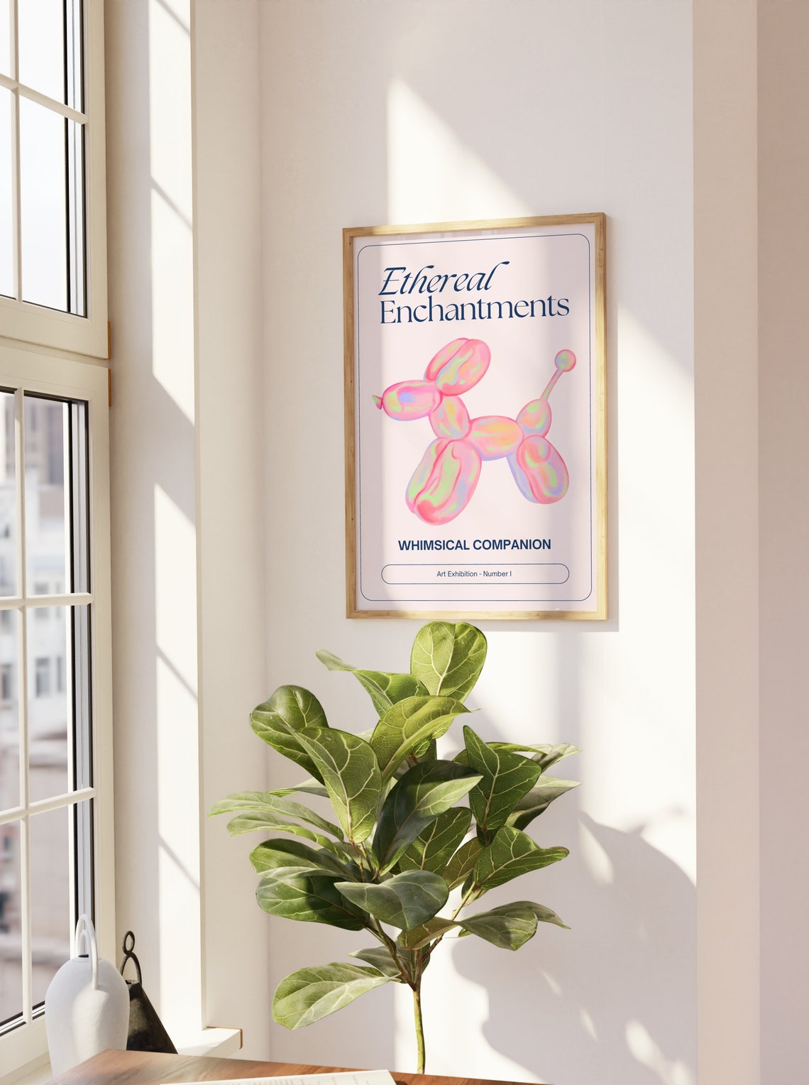 Ethereal Enchantments Iridescent Balloon Dog Exhibition Poster - Image 2