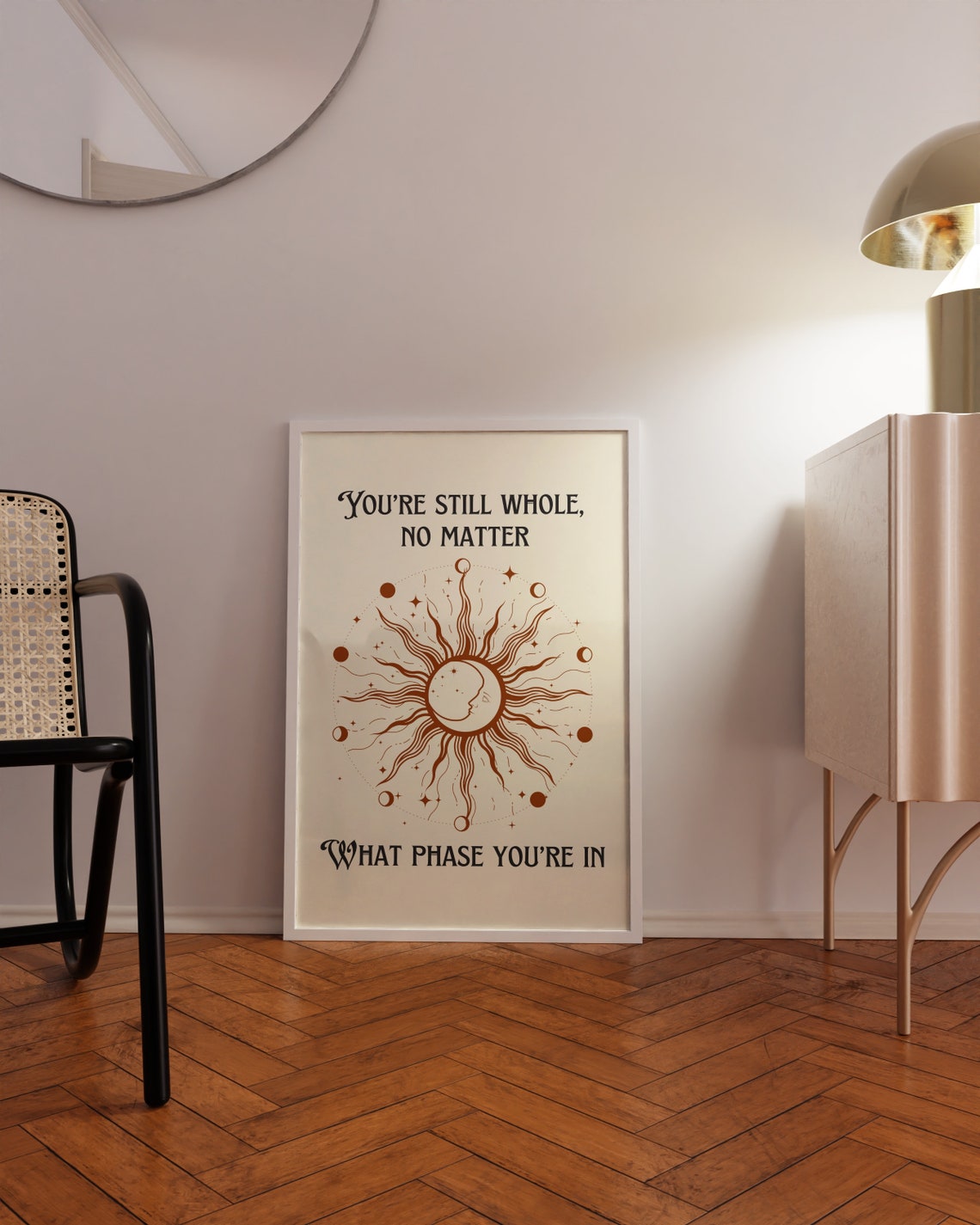 You Are Still Whole Moon Phase Celestial Affirmation Quote Wall Poster - Image 2
