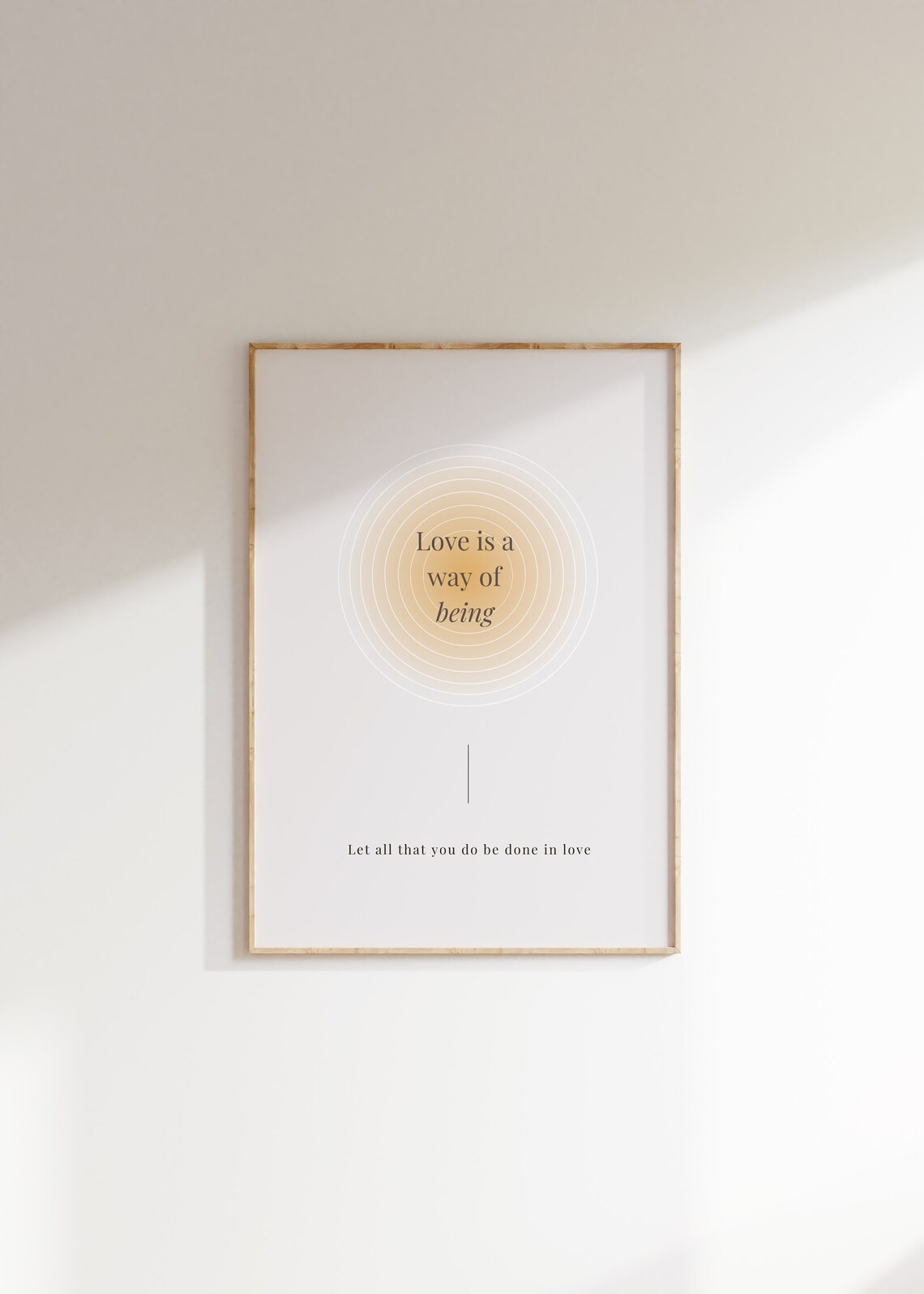 Love Is a Way of Being Minimalist Golden Aura Decor Quote Poster
