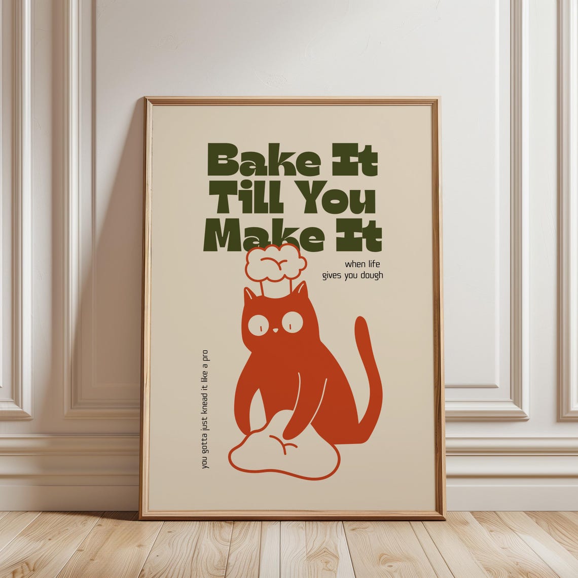 Chef Cat Print, Funny Kitchen Wall Art Poster - Image 2