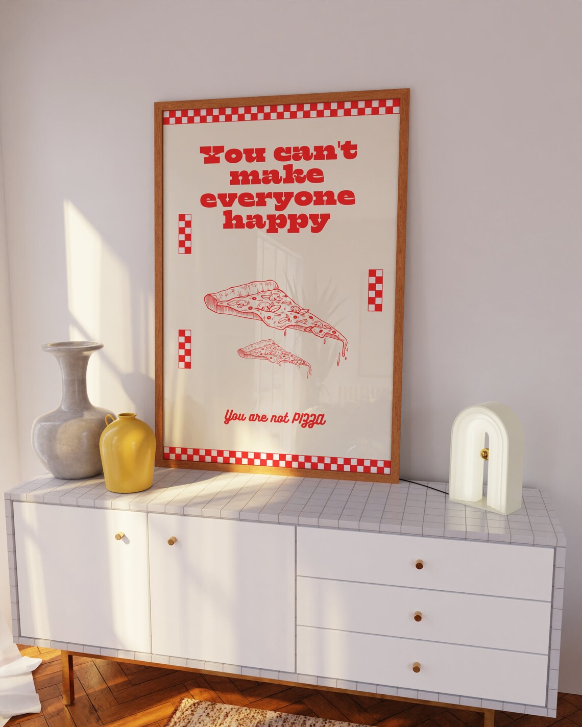 You Are Not Pizza Funny Quote Retro Kitchen Pizzeria Art Poster - Image 2