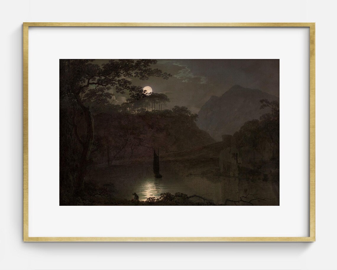 Full Moon On The Water, Spooky Gothic Art Print - Image 2