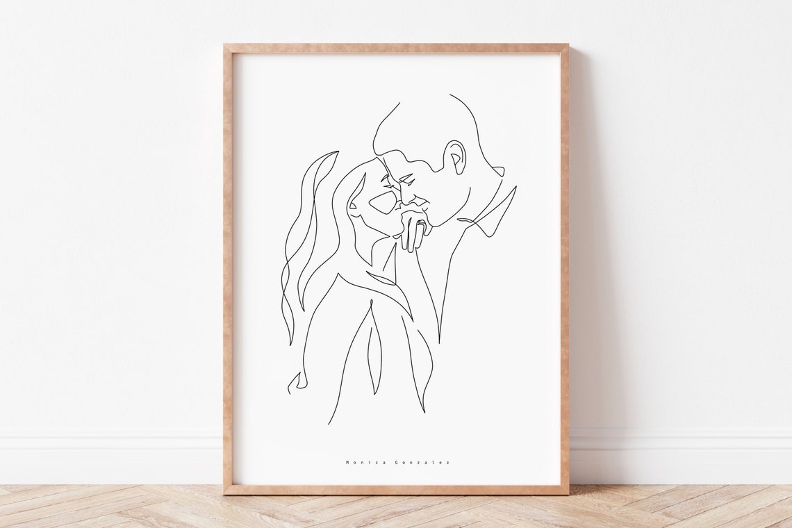 Family Portrait Illustration Personalized Birthday Gift For Her Line Drawing From Photo Art Commission One Line Drawing - Image 7