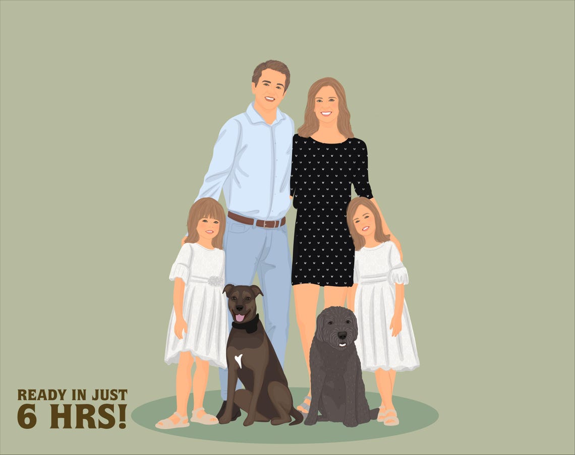 Pet Portrait Custom Pet Portrait Pet And Owner Portrait Pet Illustration Dog Print Pet And Parent Illustration Person And Pet Portrait