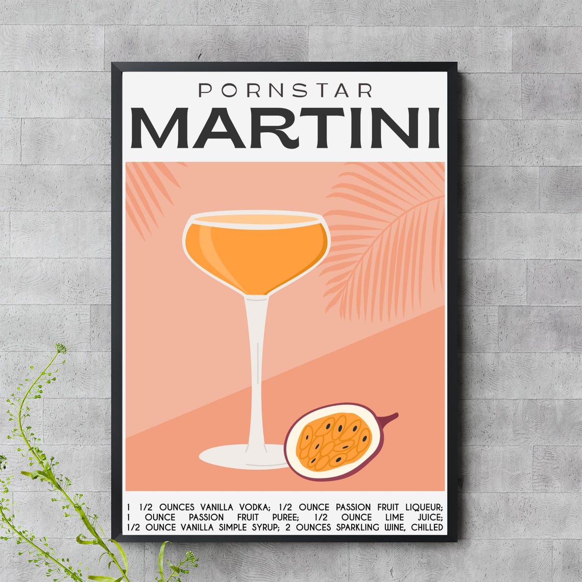 Pornstar Martini Cocktail Recipe Passion Fruit Bar Scene Poster