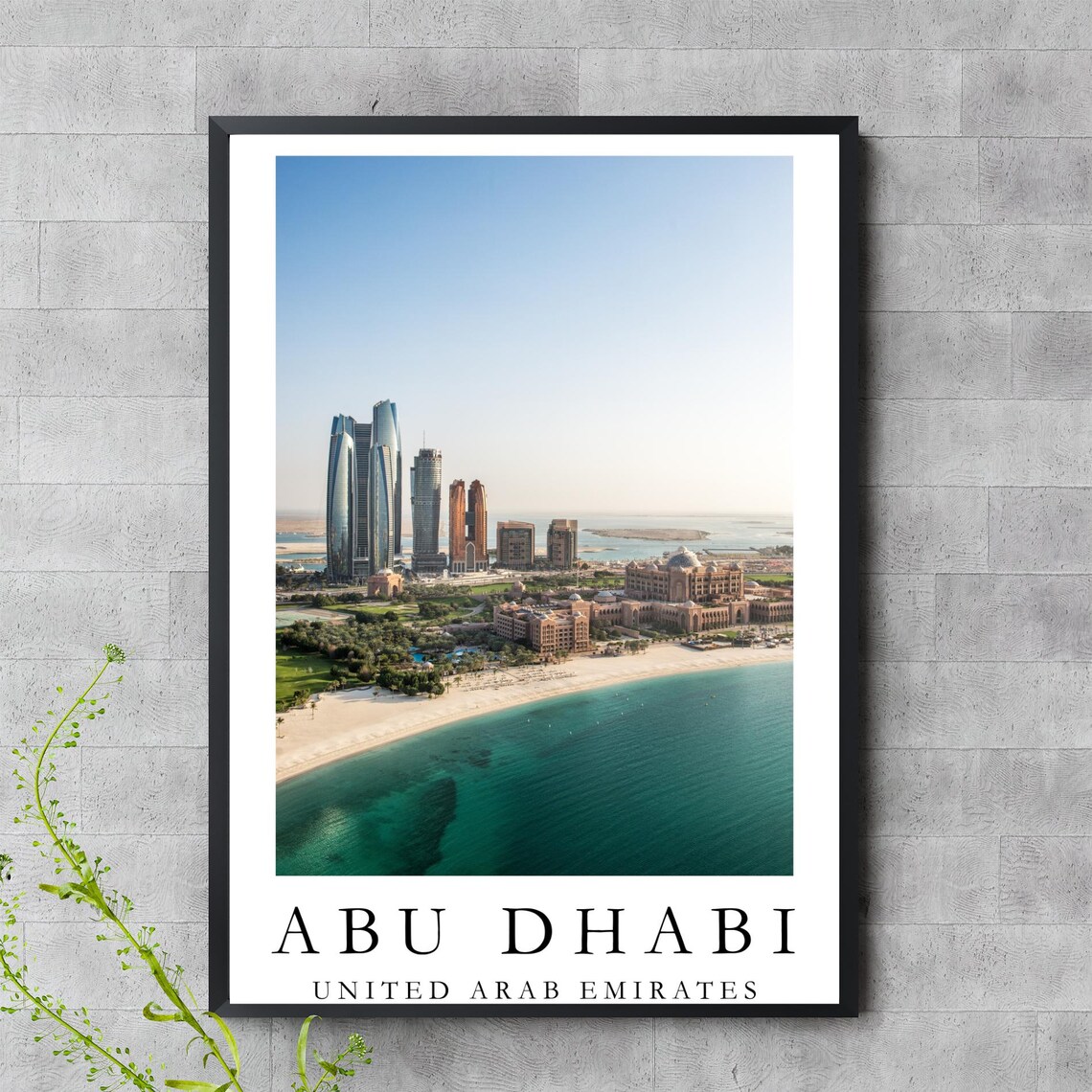 Abu Dhabi Skyline Poster Modern Cityscape Wall Art