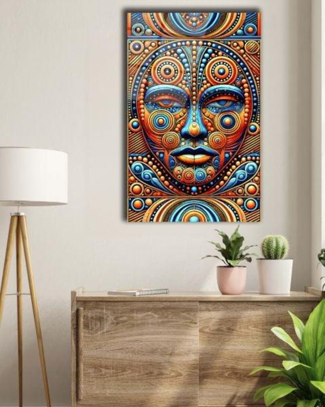Tribal Essence Tempered Glass Wall Art Vibrant Ethno Spiritual Design Cultural Abstract Decor Colorful Artistic Wall Accent - Image 3