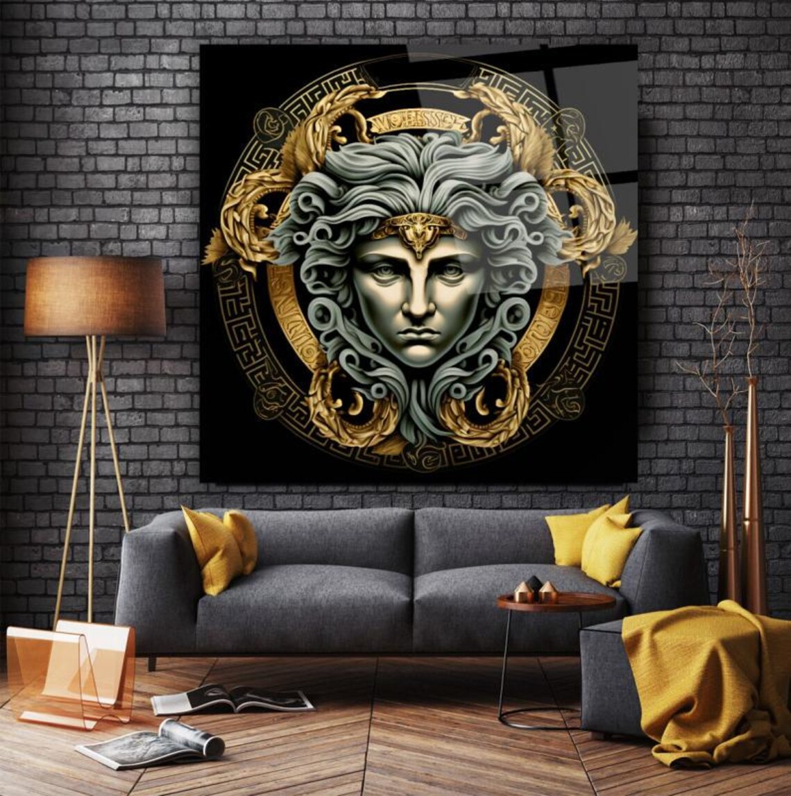 Medusa Portrait Wall Art Tempered Glass Print Modern Mythology Decor Luxury Glass Wall Art For Home And Office - Image 3