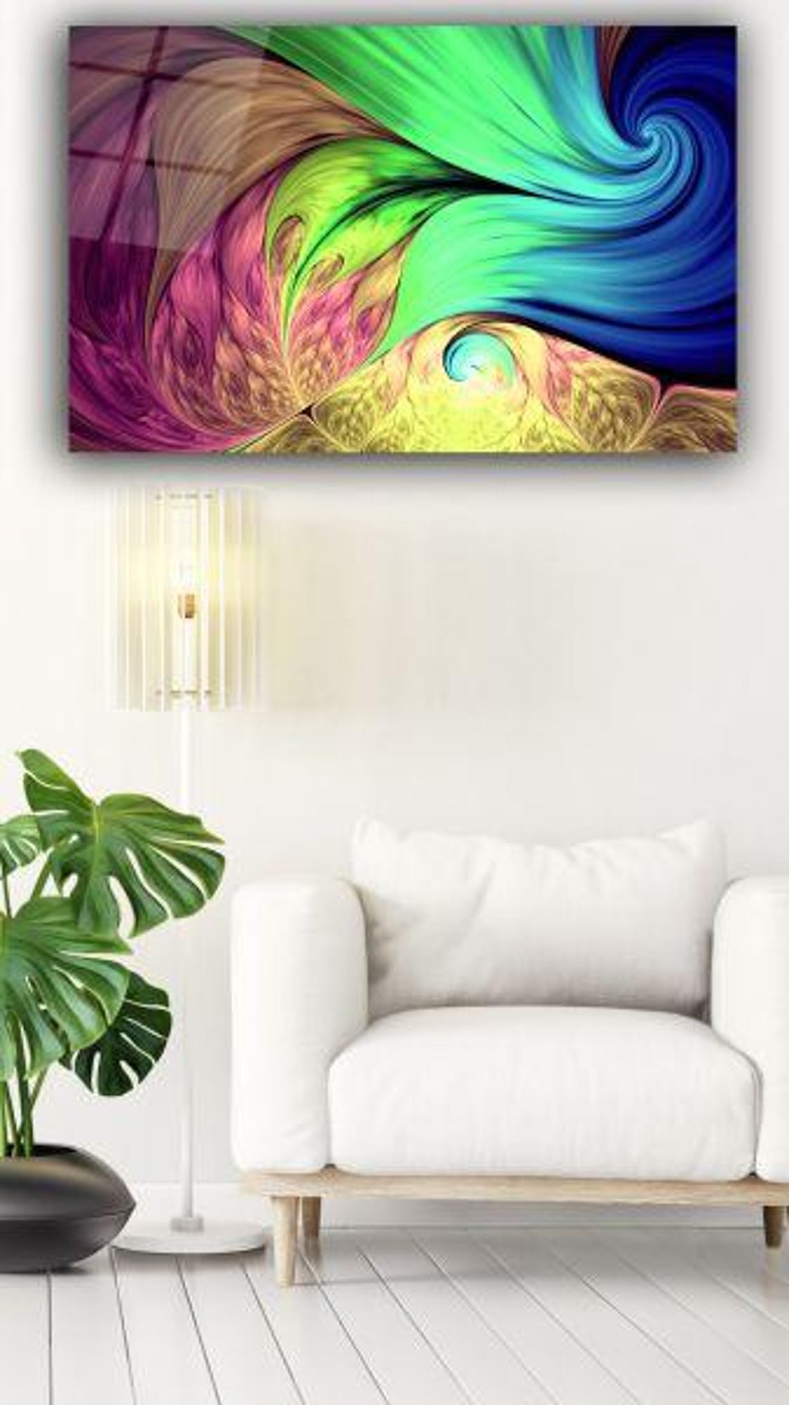 Color Fusion Abstract Swirl Vivid Multicolor Contemporary Poster - Image 3