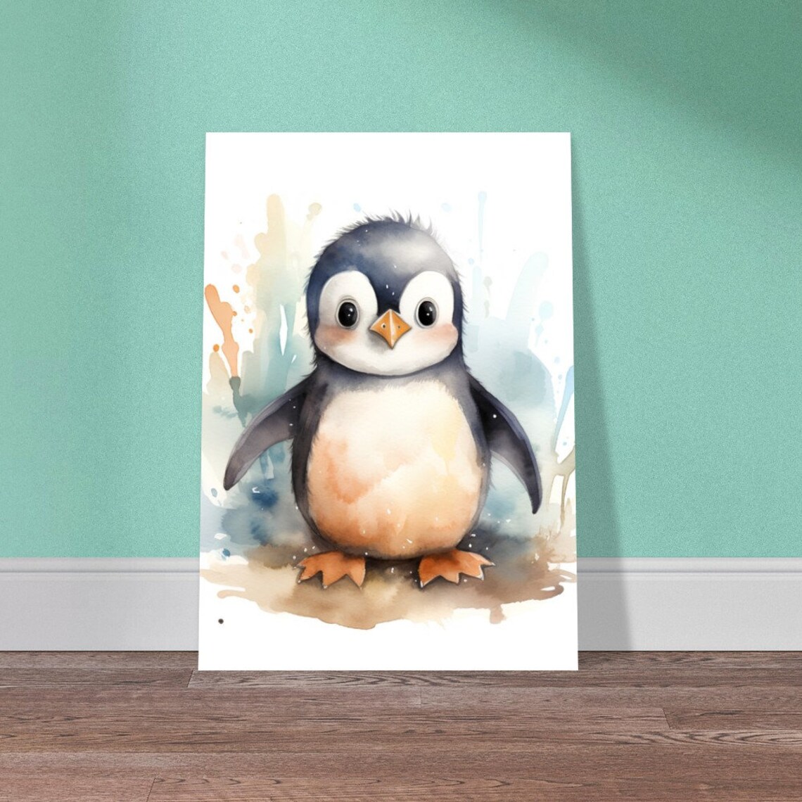 Cute Penguin Watercolour Painting Print Poster Picture Wall Art Dcor Gift - Image 4