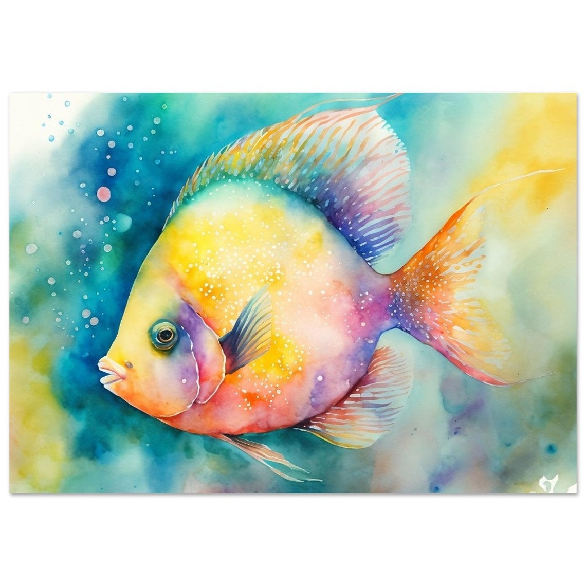 Tropical Fish Watercolor Art Print