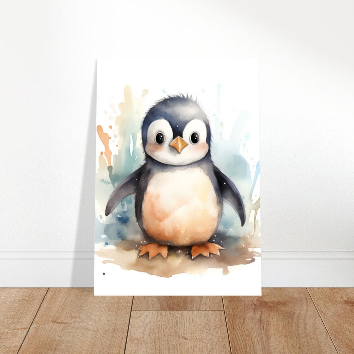 Cute Penguin Watercolour Painting Print Poster Picture Wall Art Dcor Gift - Image 3