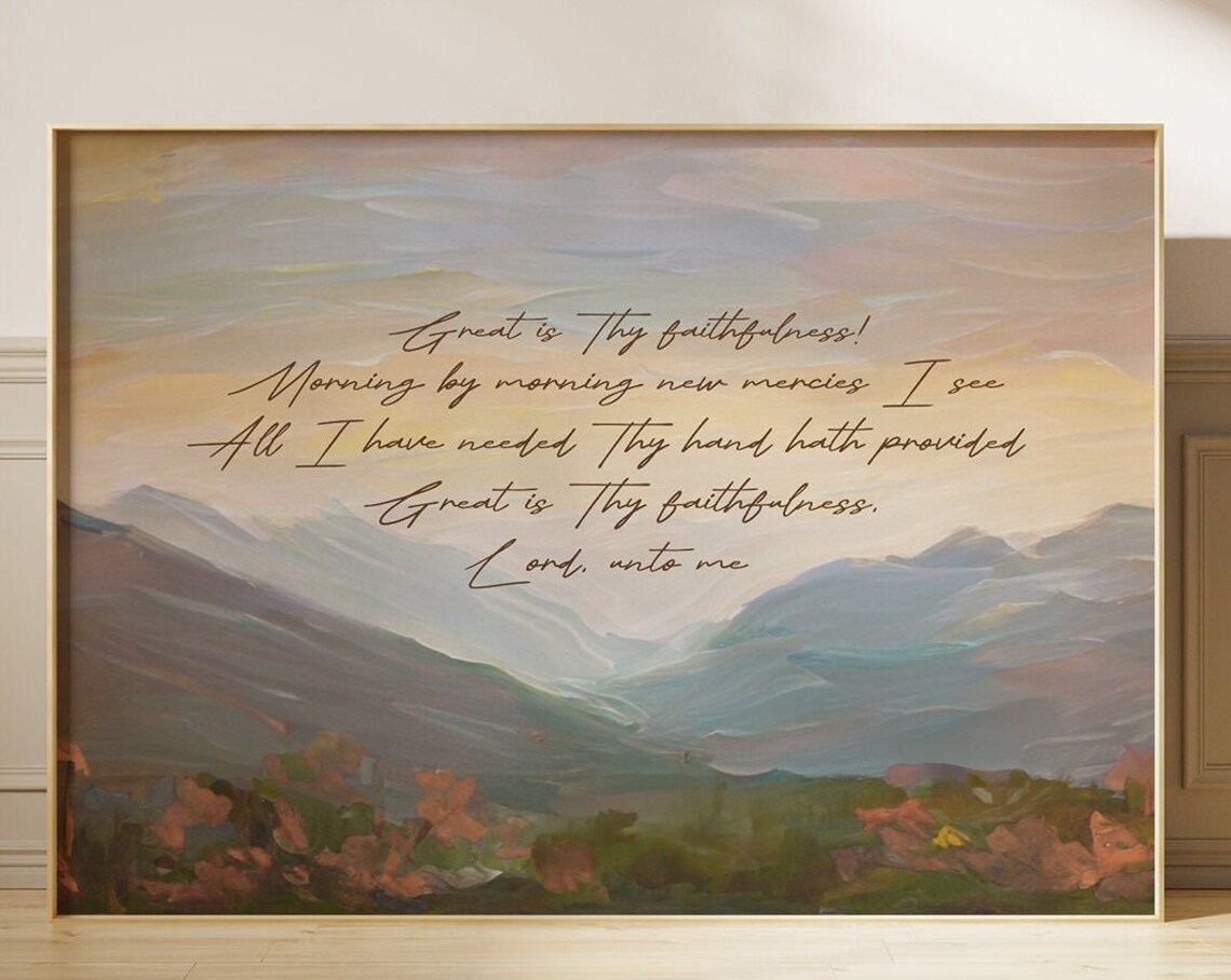 Great Is Thy Faithfulness, Vintage Mountain Art Print