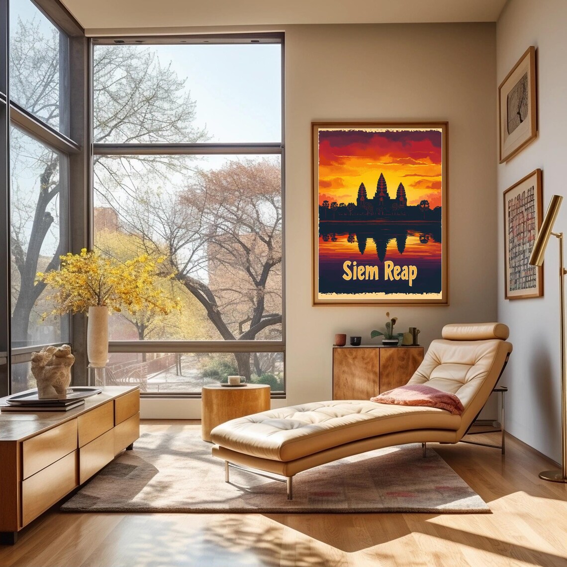 Vibrant Sunset Over Siem Reap Temple Silhouette Stunning Art For Home Decor And Wall Art - Image 2