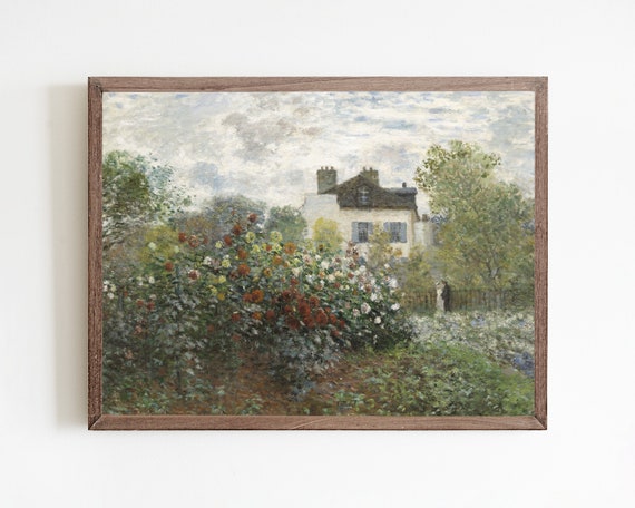 French Country Garden Floral Art Print, Vintage Style