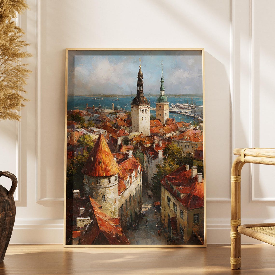 Tallinn Old Town Estonia Red Roofs Medieval Towers Baltic Poster