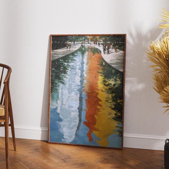 London Greenwich The Tide Art Print Liz West Hundreds And Thousands Colorful River Thames Cityscape Oil Painting Style