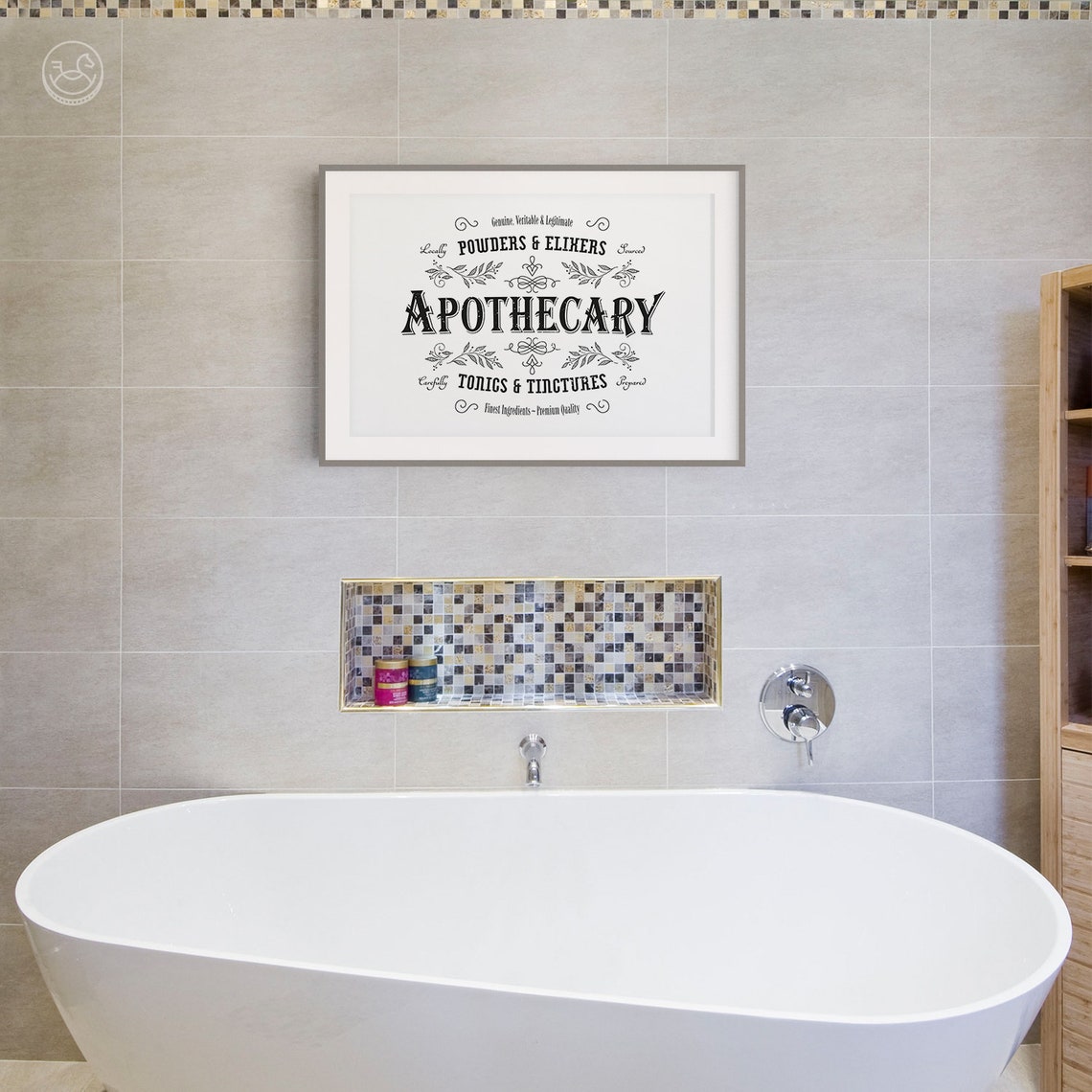 Vintage Apothecary Sign Typography Tonics Tinctures Rustic Wall Poster - Image 2