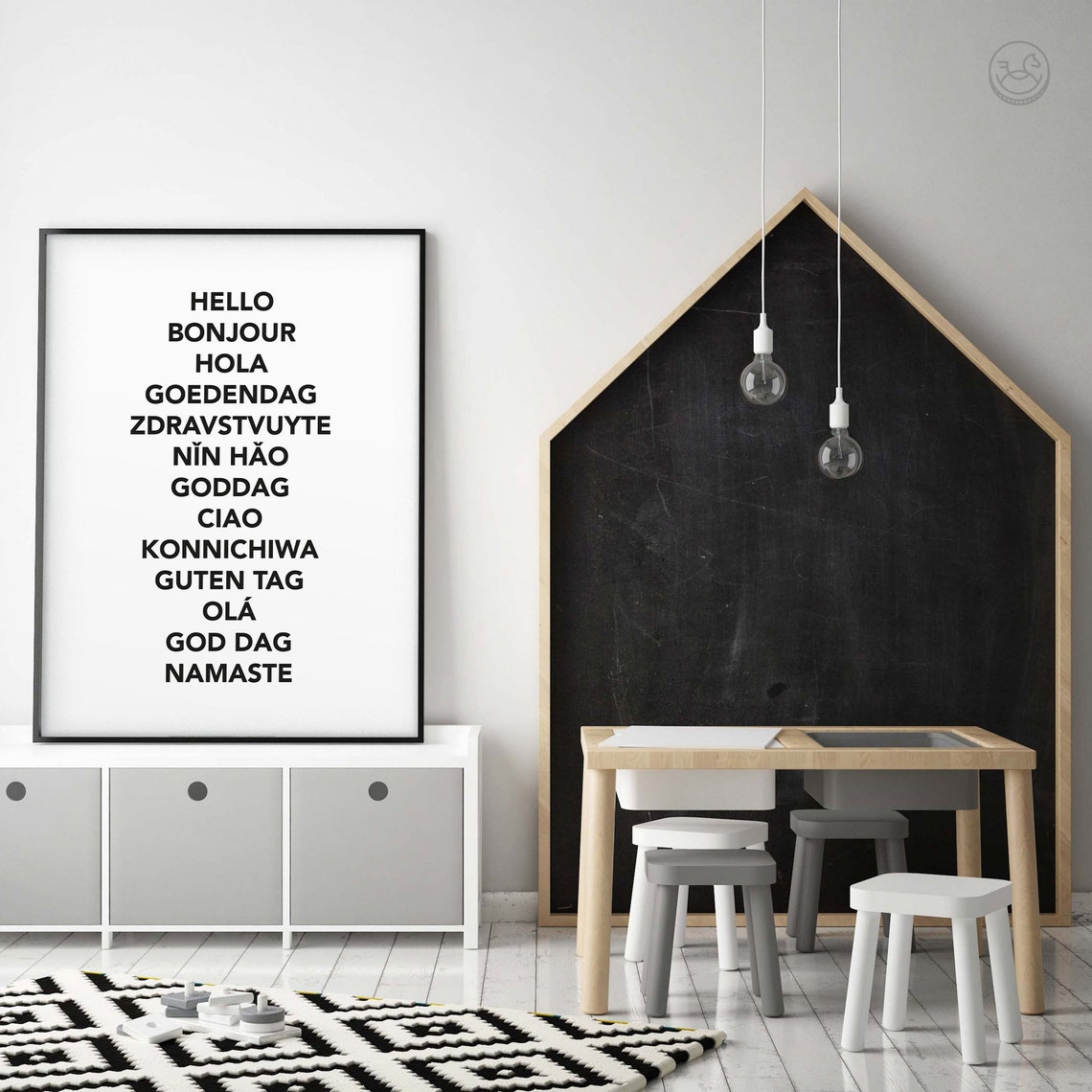 Hello in Many Languages Colorful Multilingual Typography Poster - Image 3
