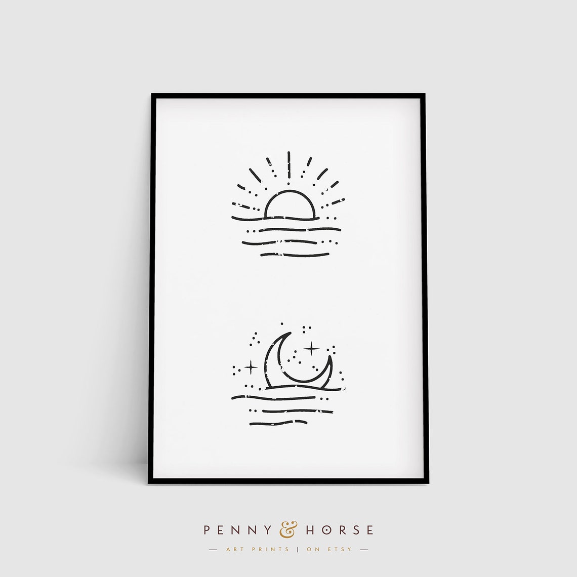 Sun And Moon Line Art Minimalist Sunrise Moonlight Decor Poster - Image 4