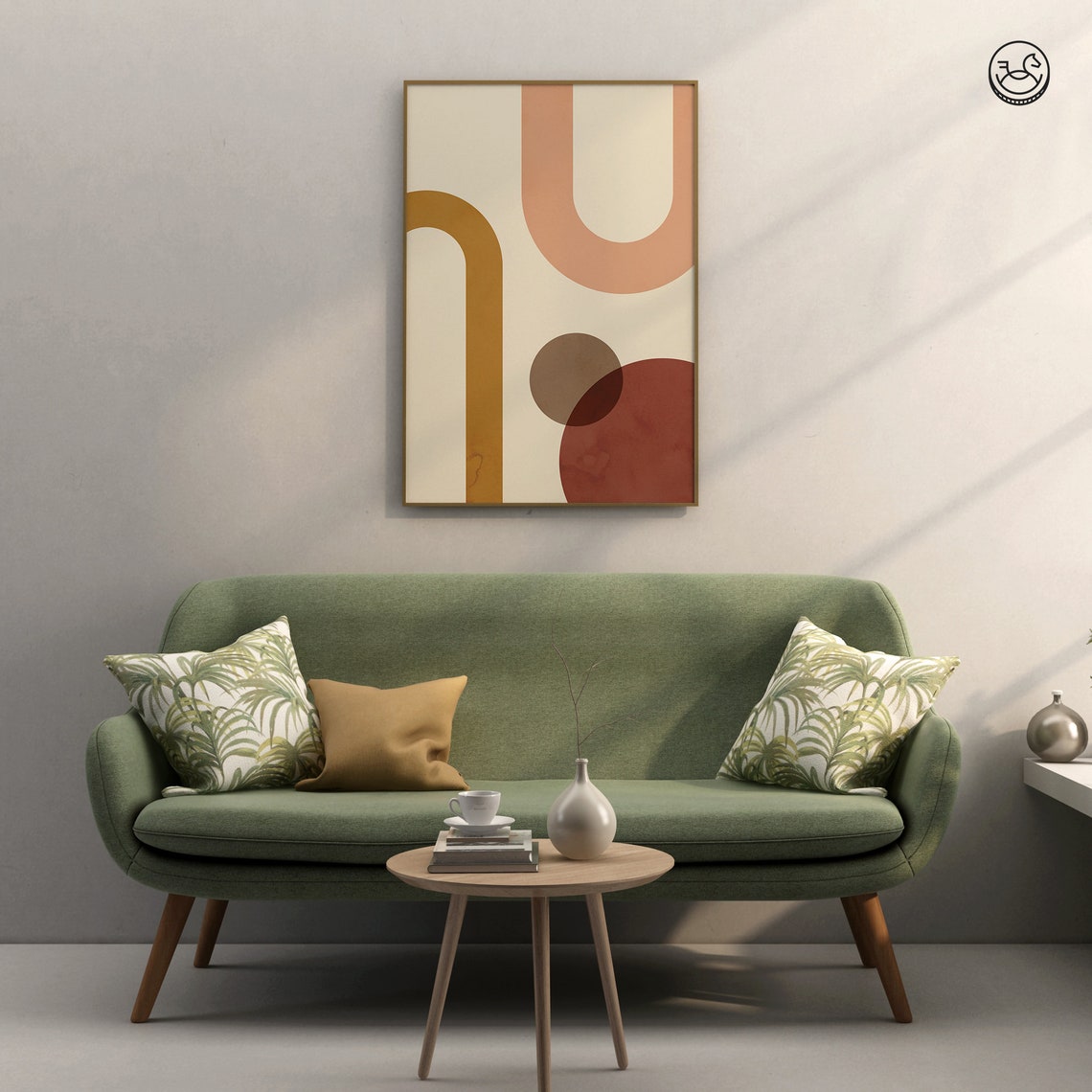 Terracotta Arches Abstract Geometric Mid Century Modern Poster - Image 2