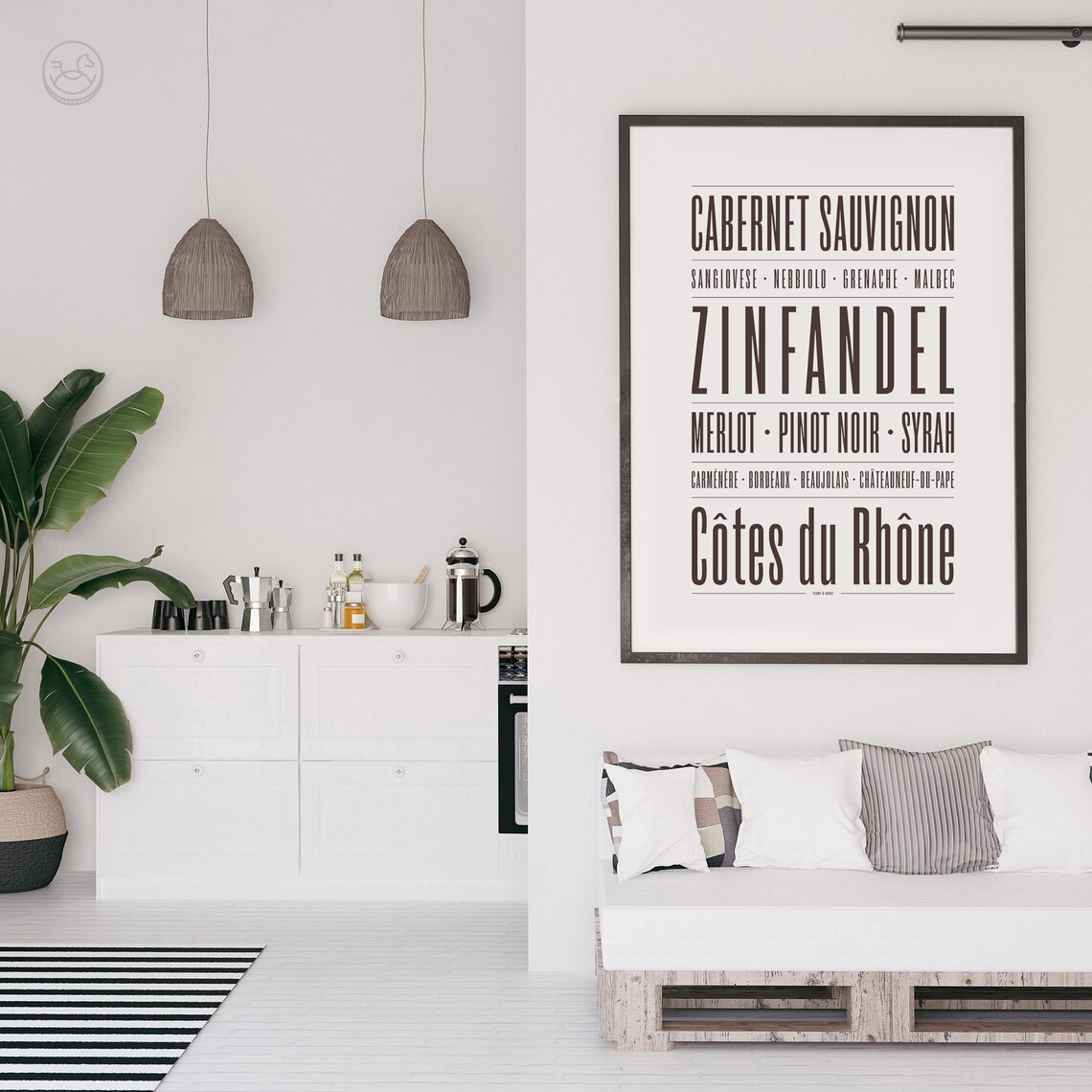 Red Wine Type Print, Wine Lover Kitchen Decor - Image 3