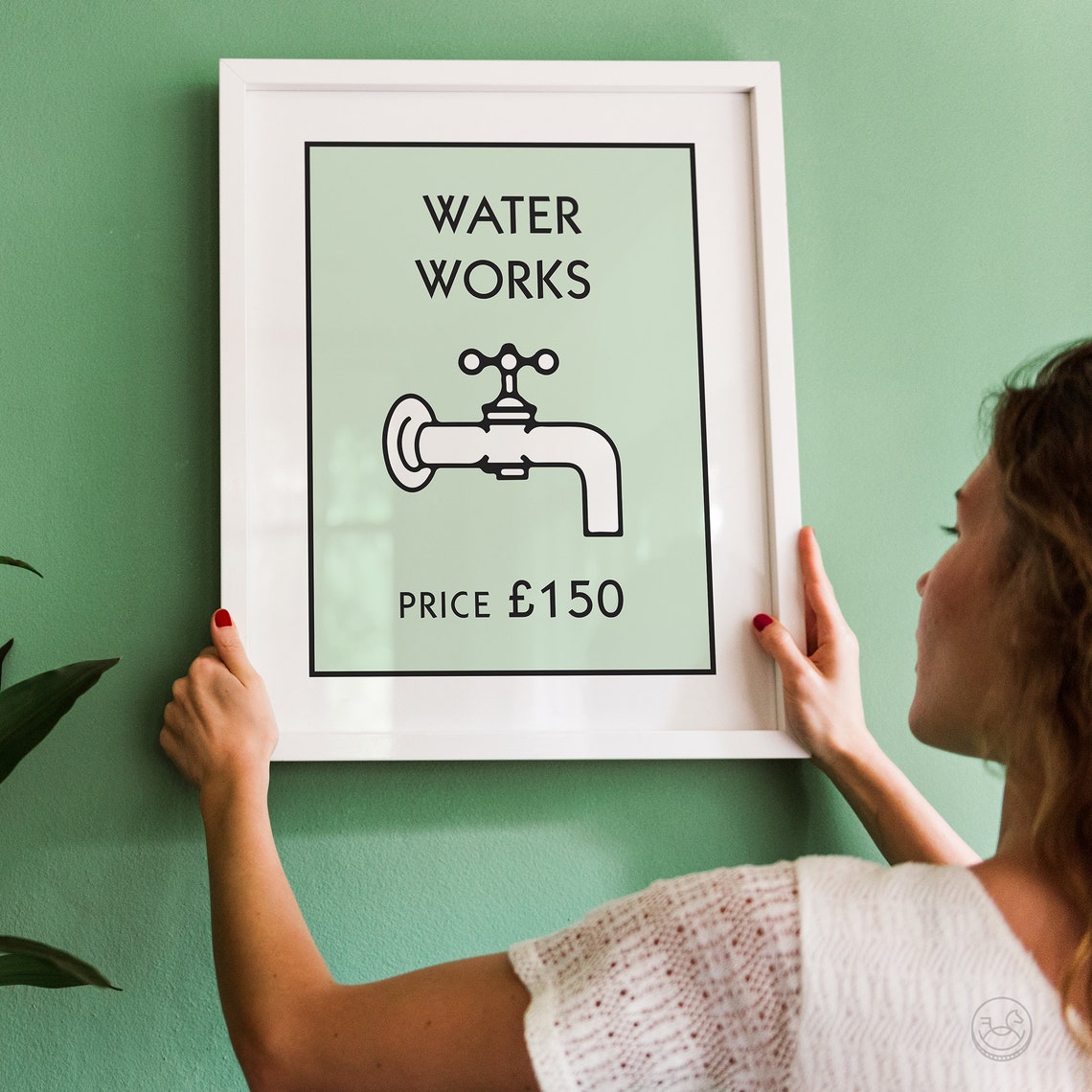Water Works Monopoly Style Board Game UK Pound Bathroom Wall Art - Image 3