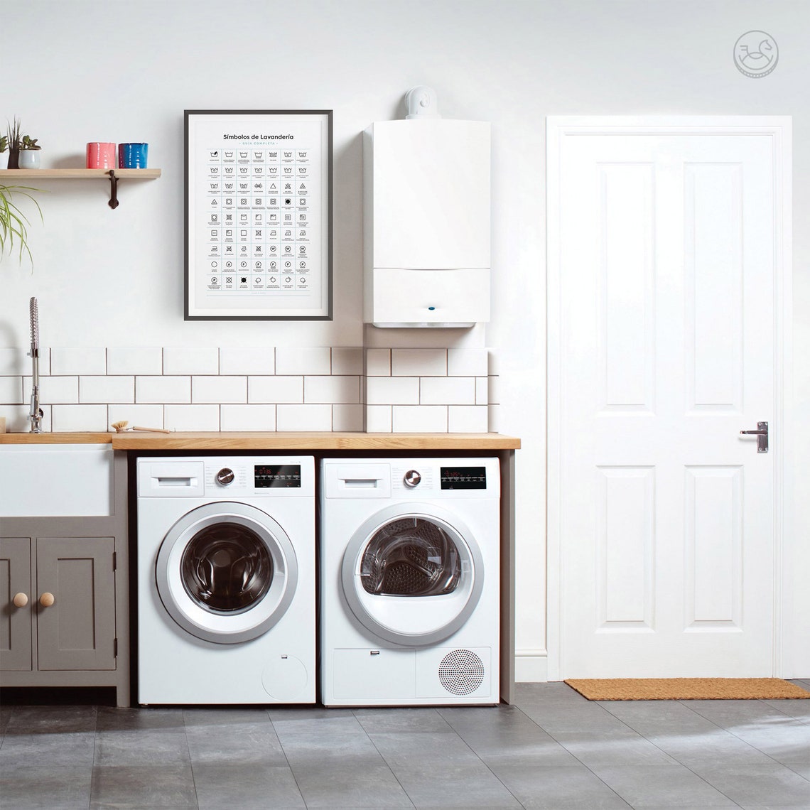 Spanish Laundry Symbols Complete Care Guide Wash Chart Poster - Image 3