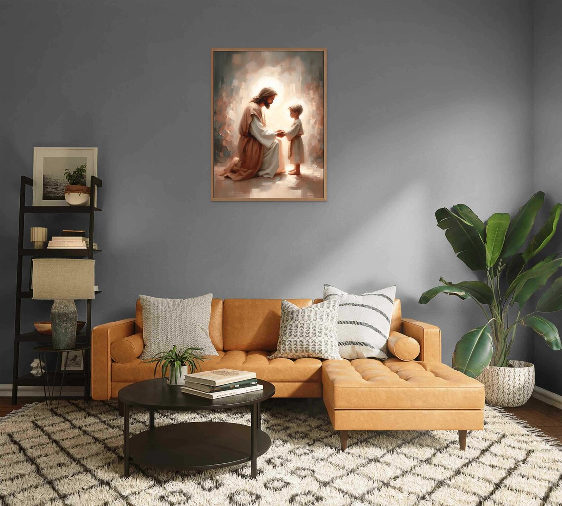 Trust Your Savior Jesus And Boy Art Print - Image 2