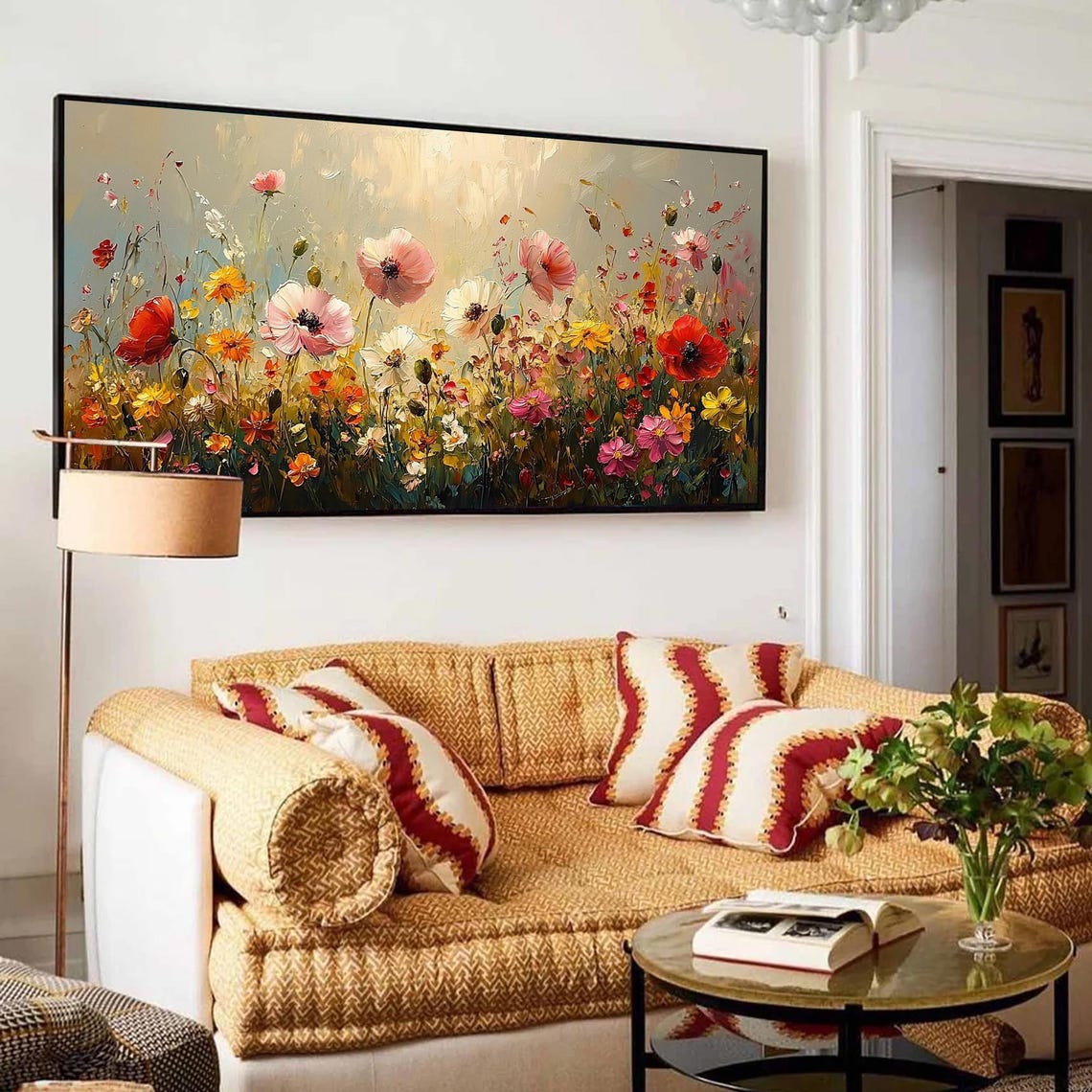 Sunlit Wildflower Meadow Filled With Poppies and Wild Blooms Poster - Image 6