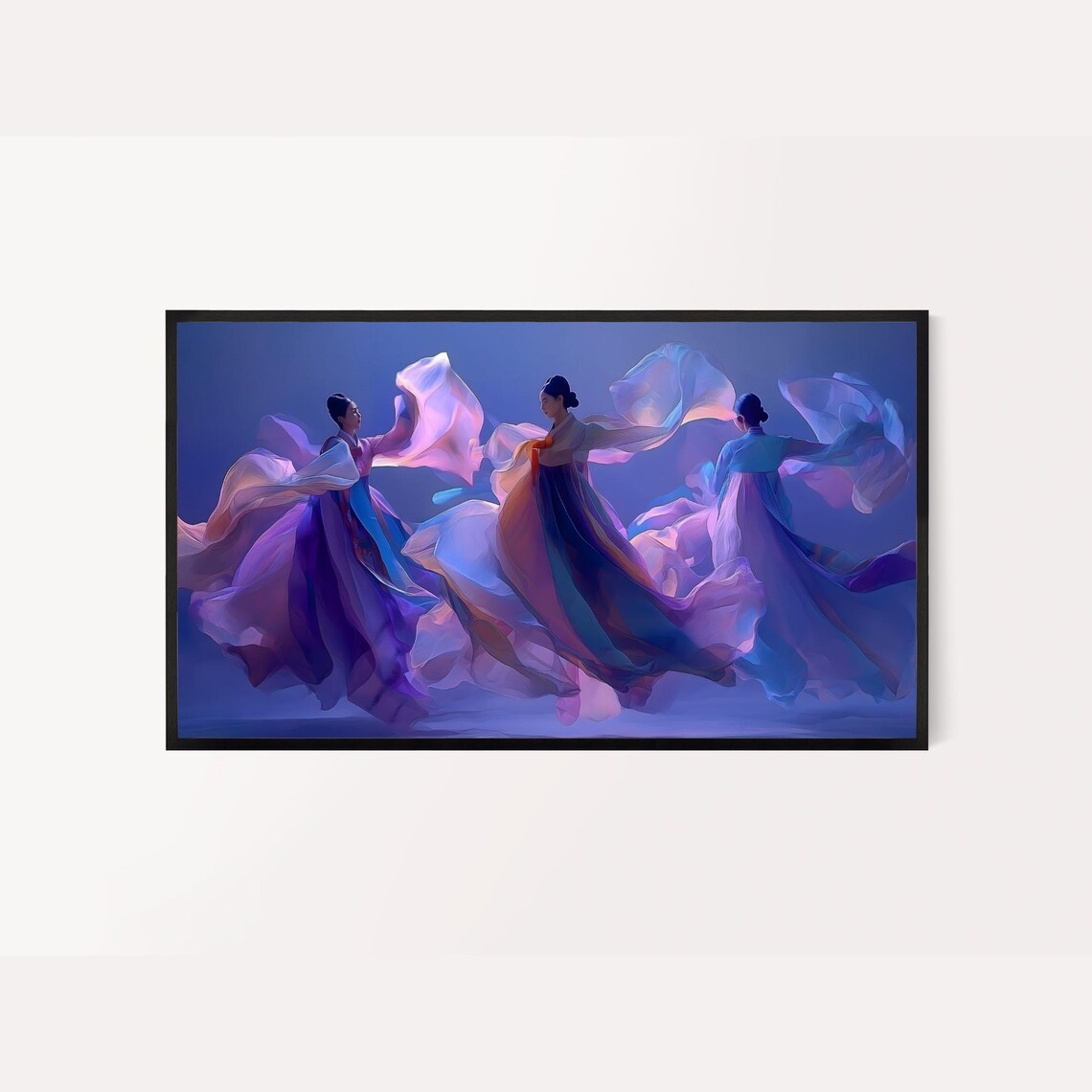 Korean Shaman Inspired Abstract Art For Frame Tv Fuchsia And Pink Colors