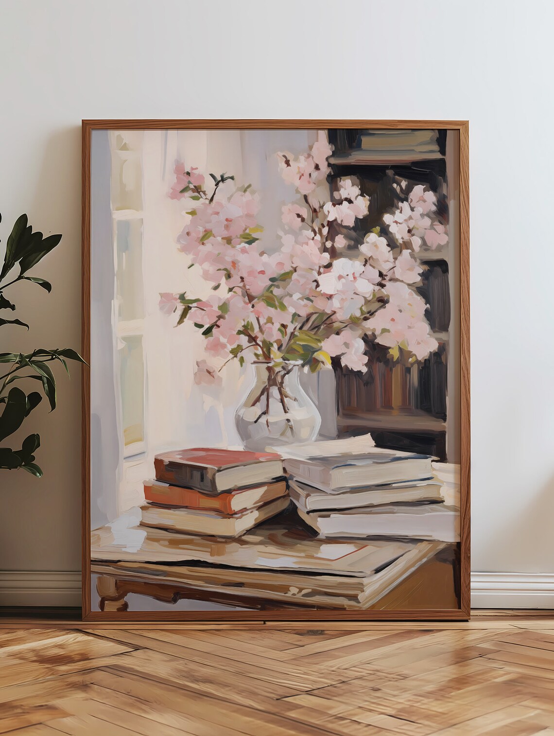 Book Lover Print, Soft Pink Pastel Wall Art - Image 3