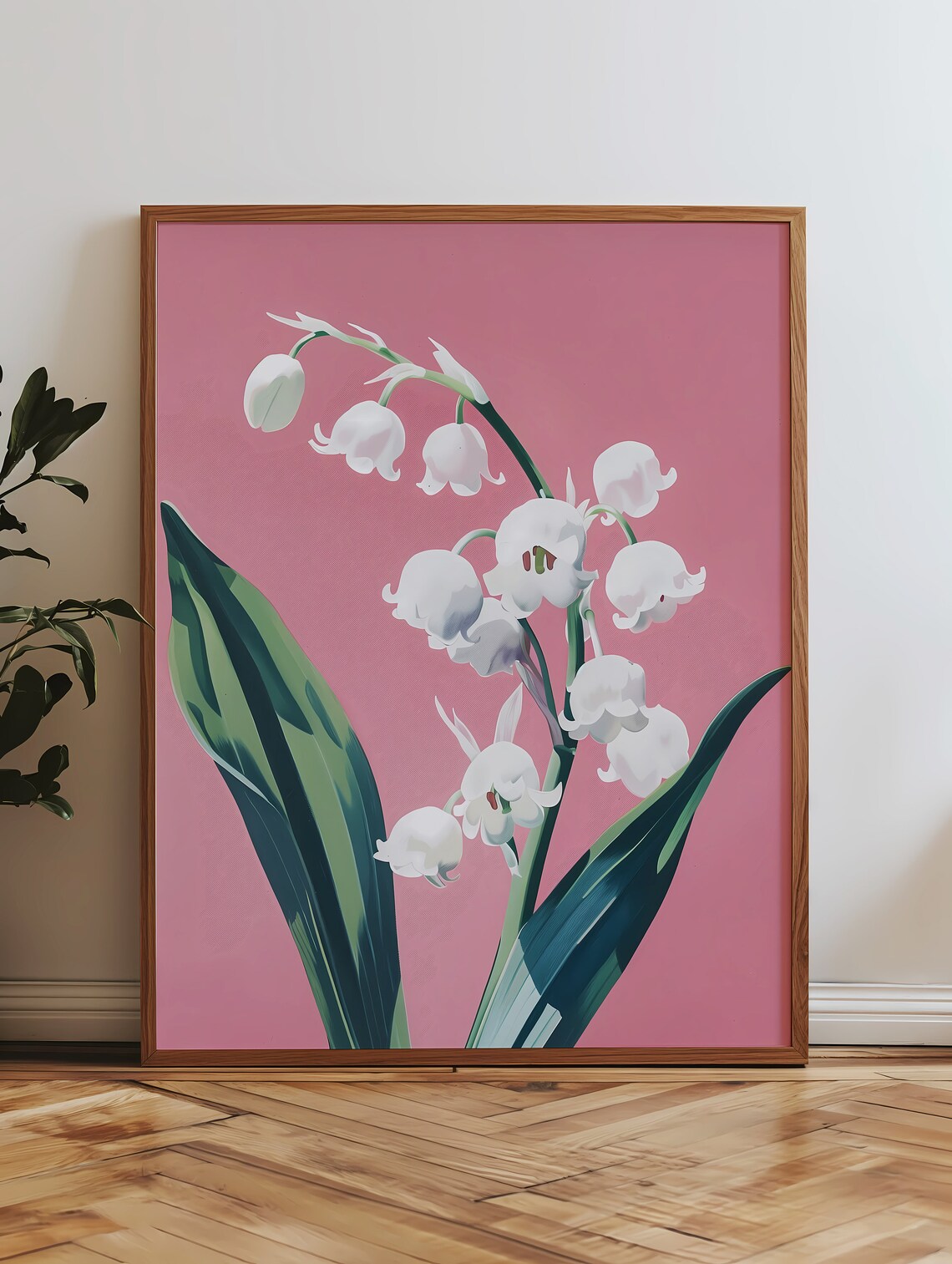 Lily Of The Valley Pink Vintage Flower Art Print - Image 3
