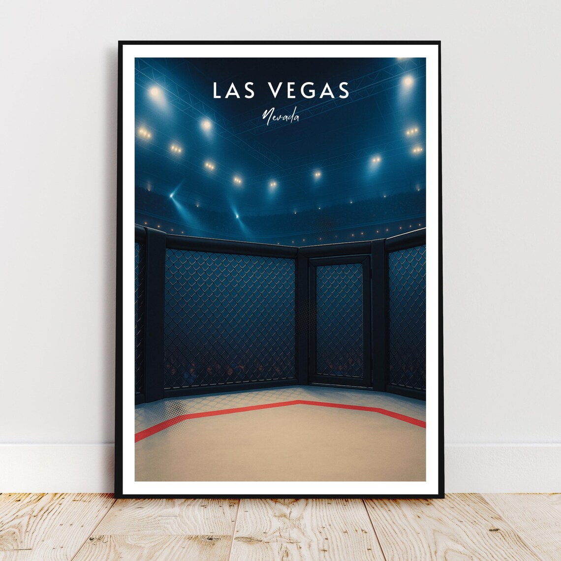 Las Vegas Nevada MMA Octagon Arena Lights Combat Sports Poster