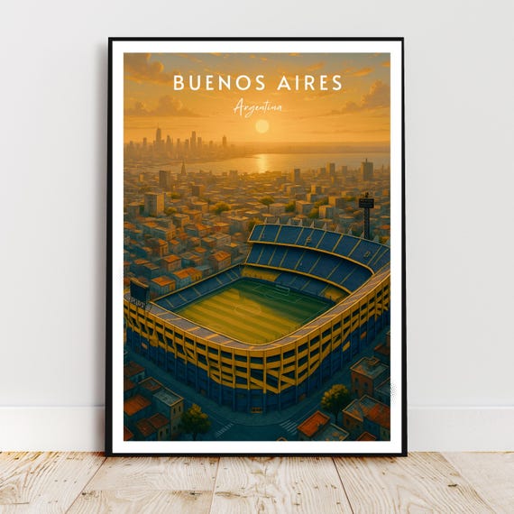 Travel Wall Art Buenos Aires Argentina America La Bombonera Stadium Football Modern Poster Gift Print