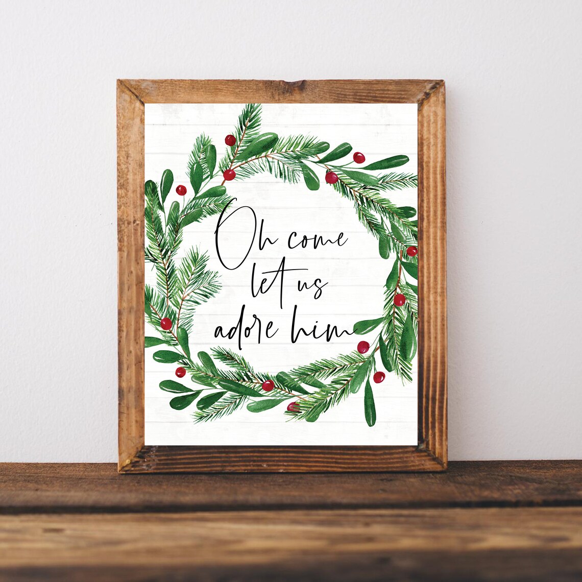 Oh Come Let Us Adore Him Christian Christmas Art Print