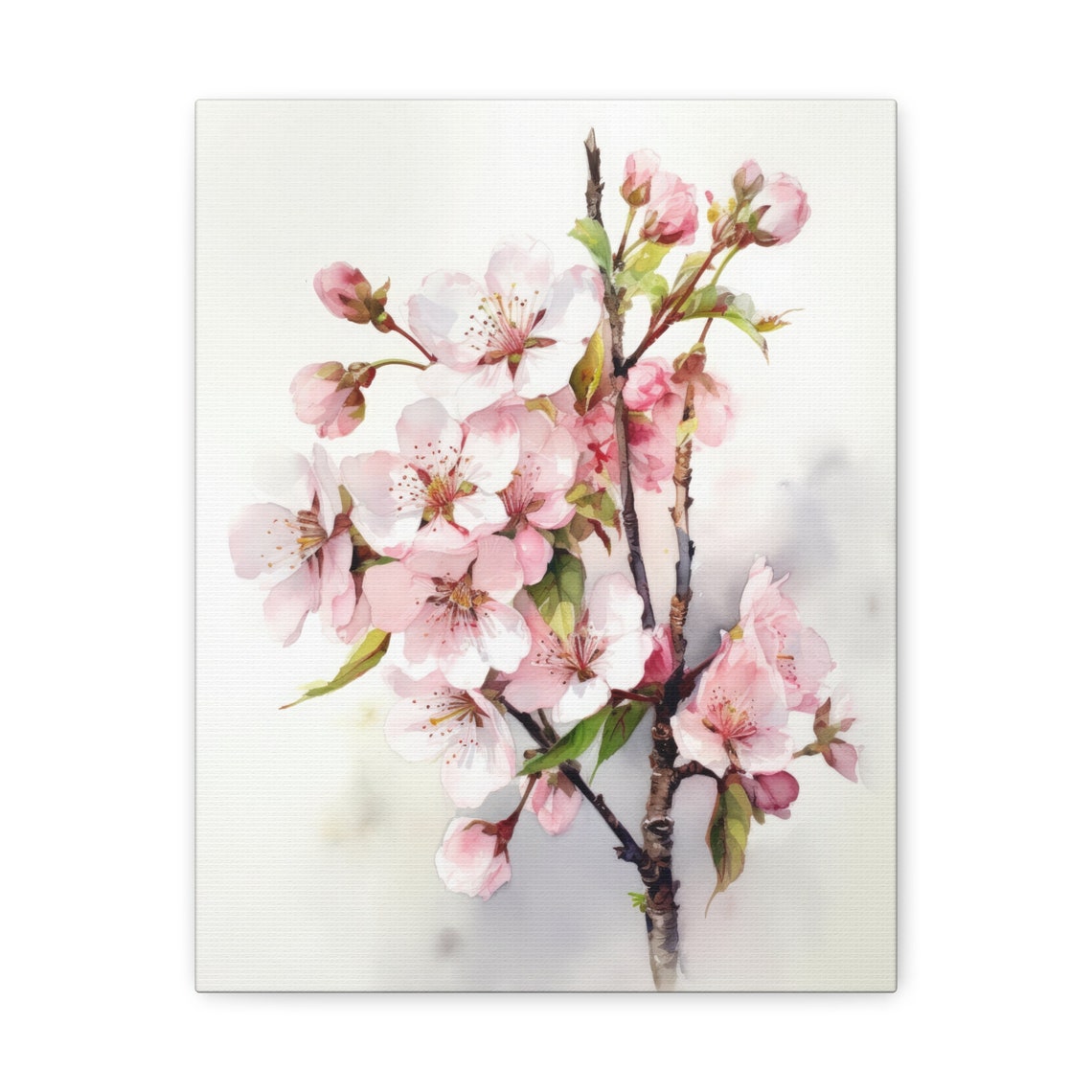 Cherry Blossom Branch Watercolor Botanical Pink Floral Poster - Image 2