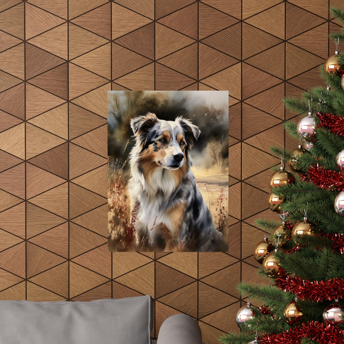 Australian Shepherd Dog Art Print Dog Wall Art Animal Art Print Animal Art Poster Dog Lover Gift Colorful Animal Wall Art Cool Dog Art - Image 3