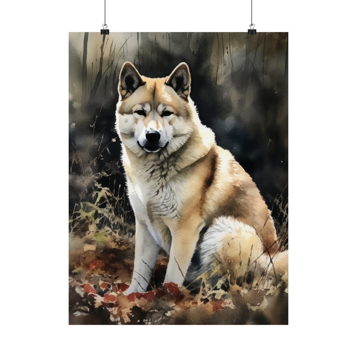 Akita Dog Art Print Dog Wall Art Animal Art Print Animal Art Poster Dog Lover Gift Colorful Animal Wall Art Cool Dog Art - Image 5