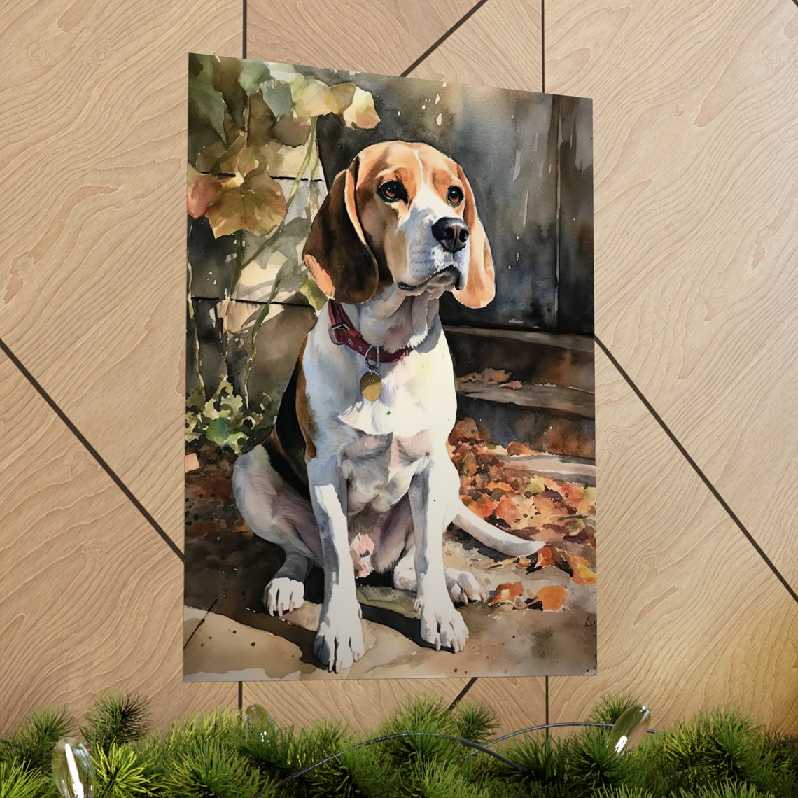 Beagle Dog Art Print Dog Wall Art Animal Art Print Animal Art Poster Dog Lover Gift Colorful Animal Wall Art Cool Dog Art - Image 2