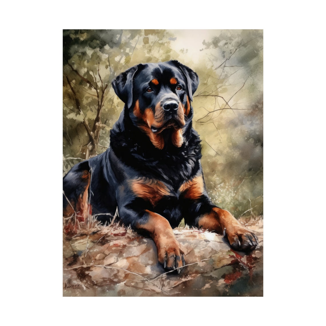 Rottweiler Dog Art Print Dog Wall Art Animal Art Print Animal Art Poster Dog Lover Gift Colorful Animal Wall Art Cool Dog Art - Image 4