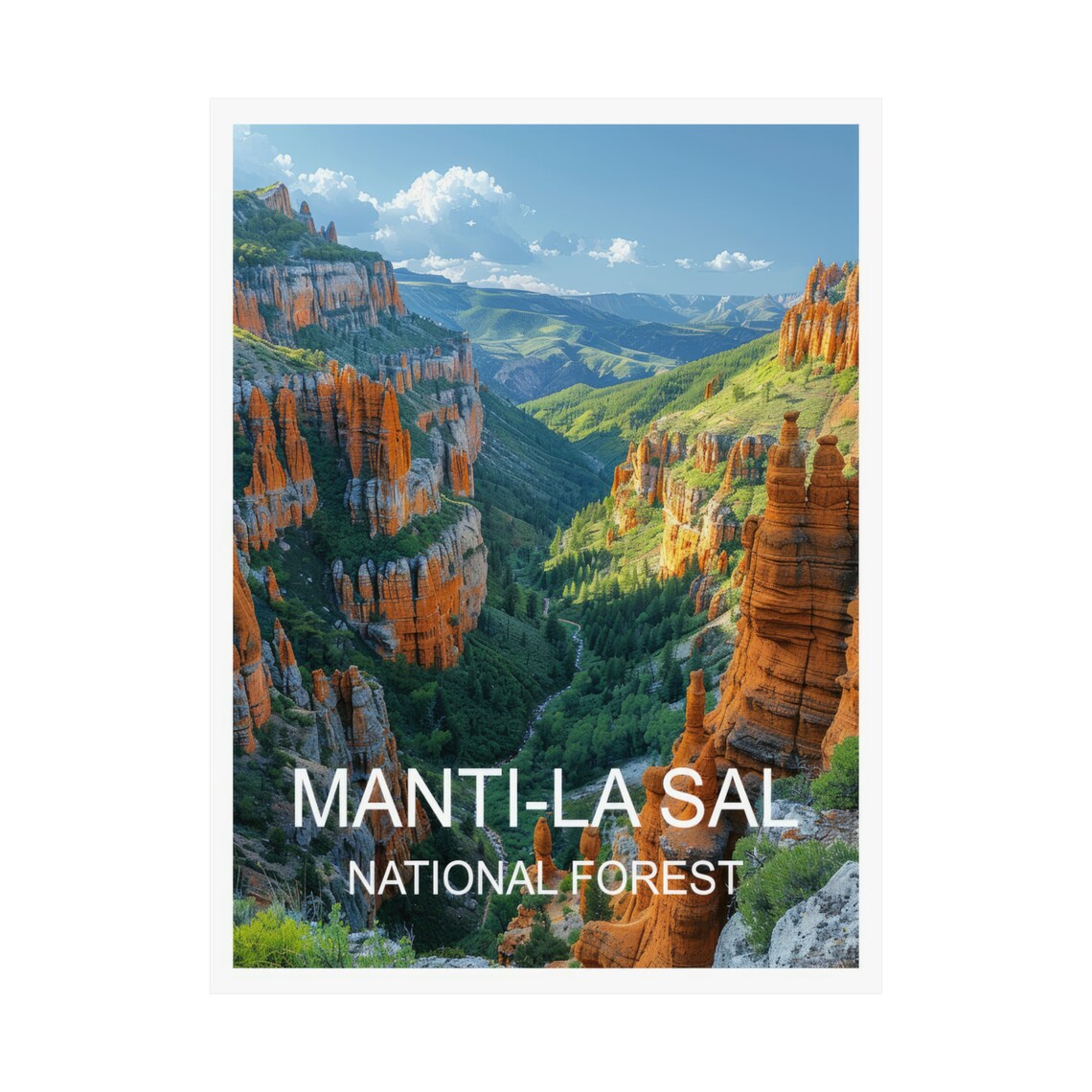 Manti La Sal National Forest Red Rock Canyon Hoodoos Valley Poster - Image 3