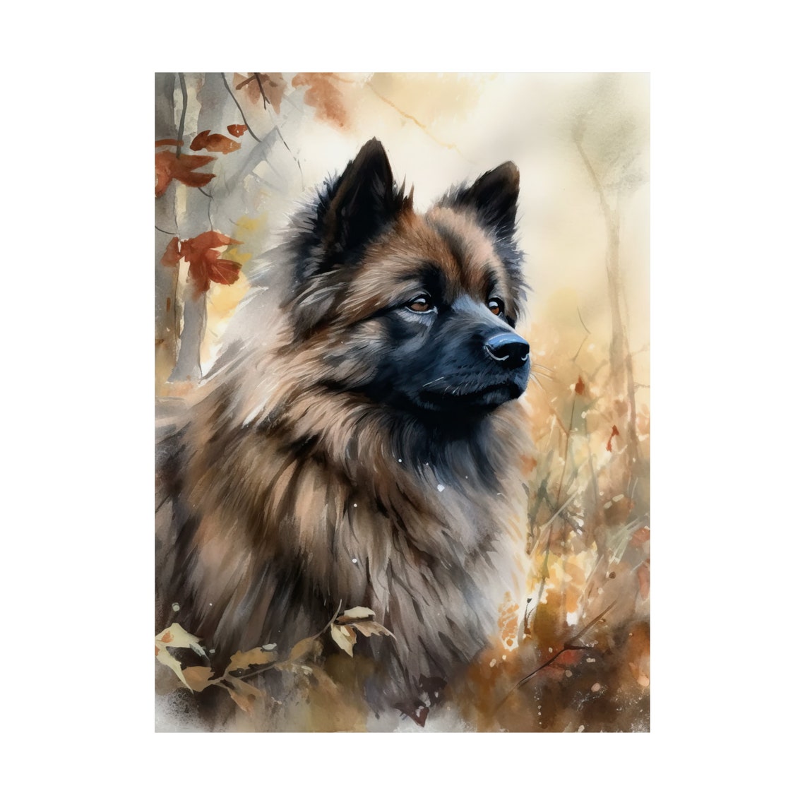 Keeshond Dog Art Print Dog Wall Art Animal Art Print Animal Art Poster Dog Lover Gift Colorful Animal Wall Art Cool Dog Art - Image 4
