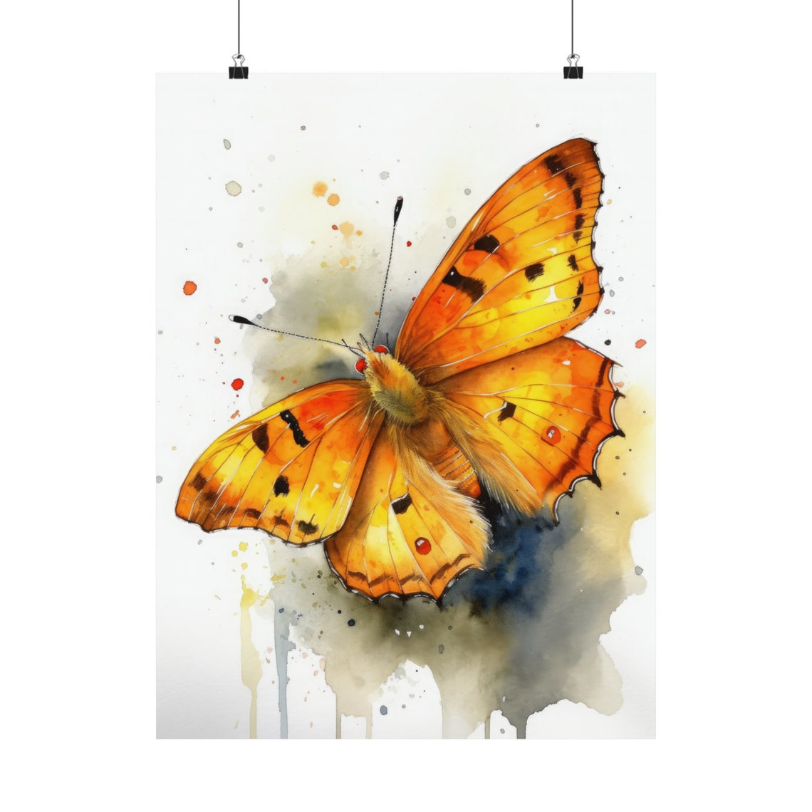 Orange Sulphur Butterfly Art Print Butterfly Home Dcor Watercolor Butterfly Painting Insect Wall Art Nature Lover Butterflies Artwork - Image 5