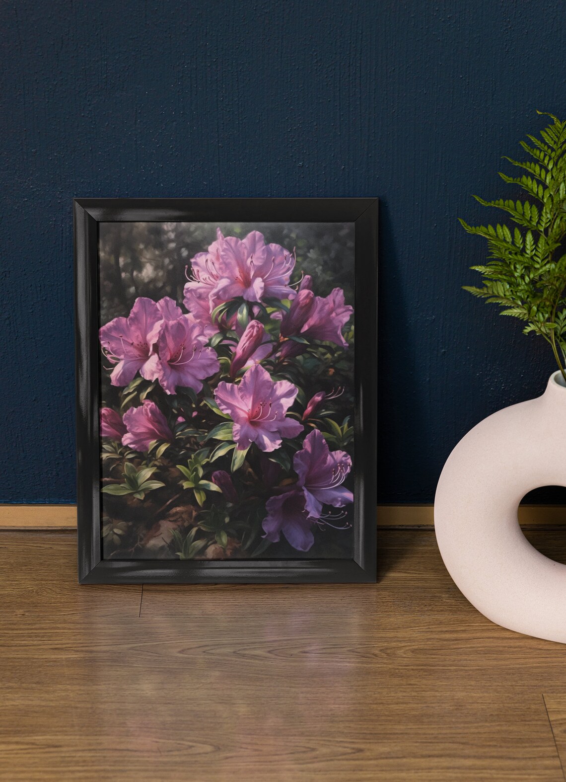 Pink Azalea Garden Blooms Soft Morning Light Spring Floral Art Poster