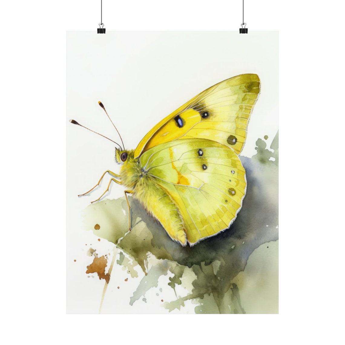 Sulphur Butterfly Art Print Butterfly Home Dcor Watercolor Butterfly Painting Insect Wall Art Nature Lover Butterflies Artwork - Image 5