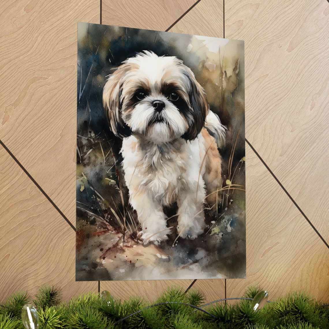 Shih Tzu Dog Art Print Dog Wall Art Animal Art Print Animal Art Poster Dog Lover Gift Colorful Animal Wall Art Cool Dog Art - Image 2