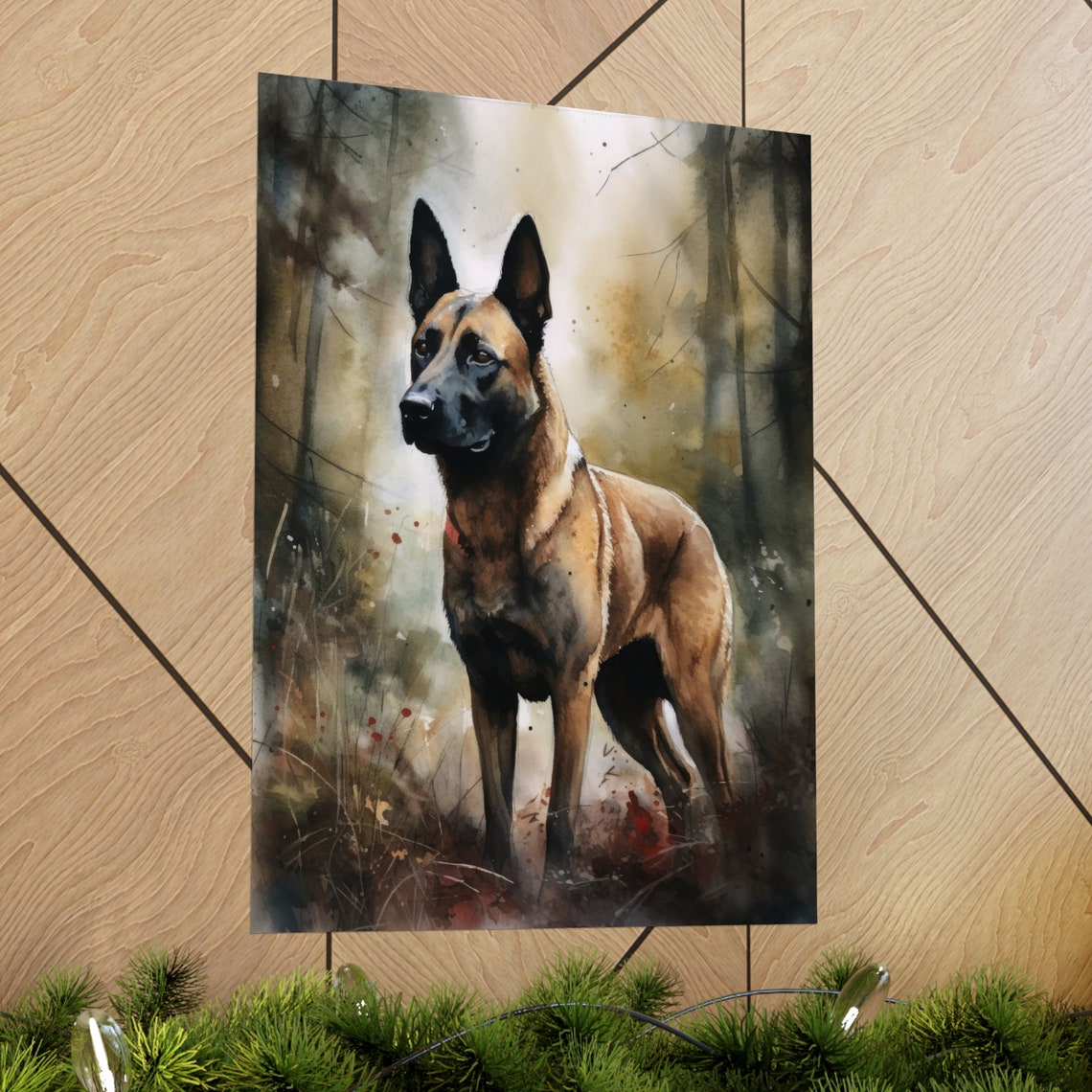 Belgian Malinois Dog Art Print Dog Wall Art Animal Art Print Animal Art Poster Dog Lover Gift Colorful Animal Wall Art Cool Dog Art - Image 2