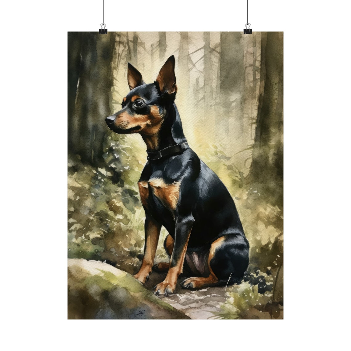 Miniature Pinscher Dog Art Print Dog Wall Art Animal Art Print Animal Art Poster Dog Lover Gift Colorful Animal Wall Art Cool Dog Art - Image 5